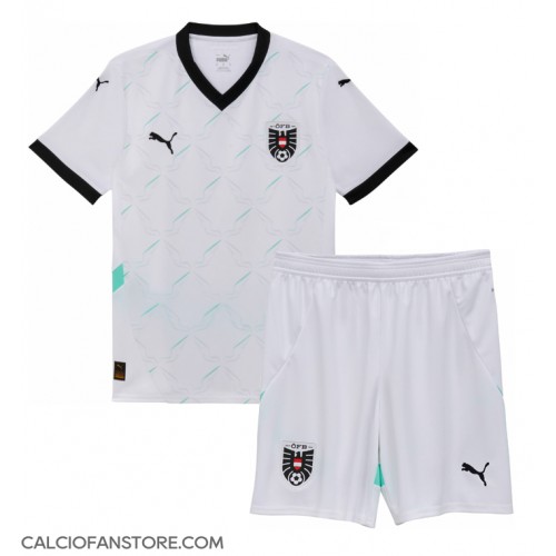 Maglia Calcio Austria Seconda Divisa Bambino Europei 2024 Manica Corta (+ pantaloncini)